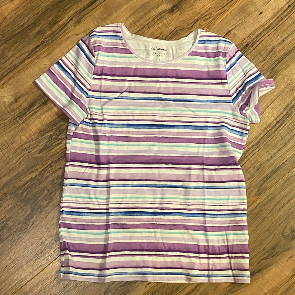 BUNDLE TO SAVE Croft & Barrow Purple Striped Short Sleeve Tee